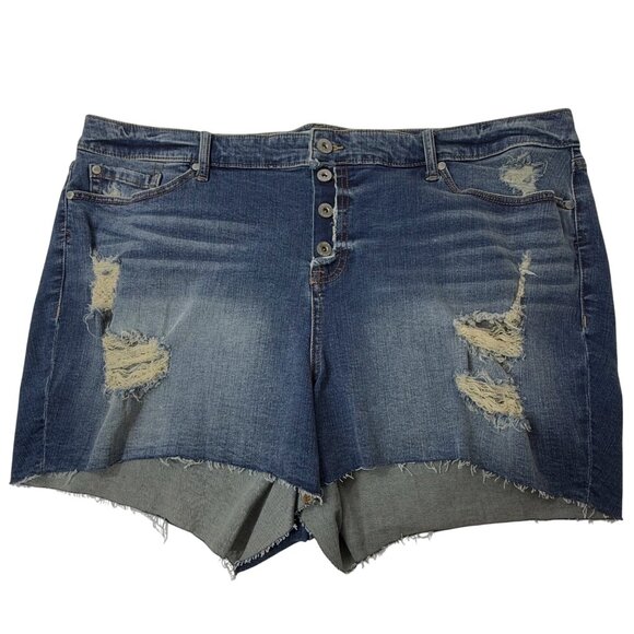 Torrid Denim Shorts NEW Distressed Raw Hem Women’s 26 - Picture 12 of 12